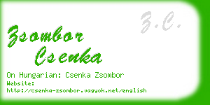 zsombor csenka business card